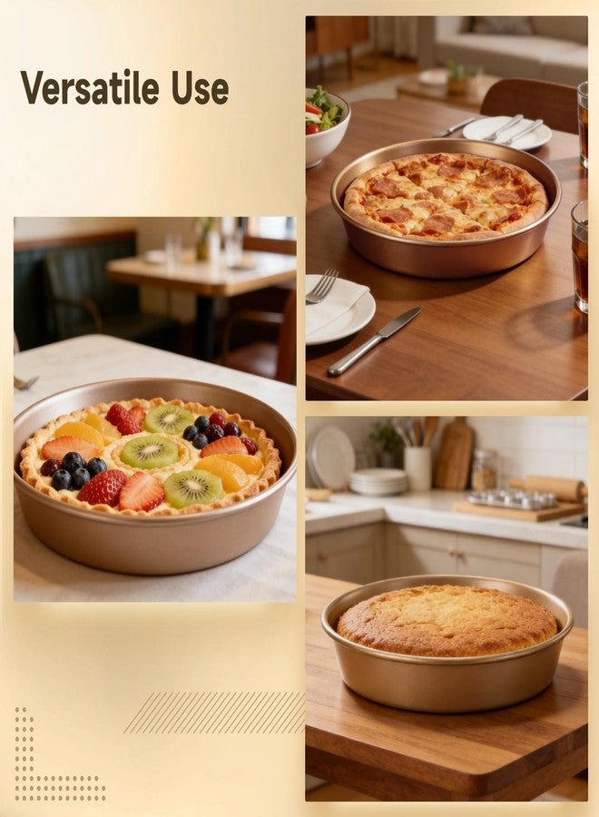 DORMIYA 2 Pcs 9 Inch Round Cake Pans Set, Deep Nonstick Cake Pan, 1 MM Thick Baking Pan with 2 inch Deep, Carbon Steel Layer Circle Cake Pan for Pizza, Cake, and Home Baking - Image 5
