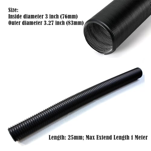 AotoKoop 3 inch Universal Cold Air Intake Pipe Flexible 76mm ID Intake Hose Adjustable 10 to 40 Length for Custom Performance Air Systems - Image 3