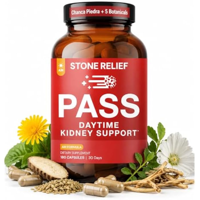 STONE RELIEF Chanca Piedra Herbal Kidney Support – Daytime Formula for Urinary Flow, Hydration & Routine Use | 180 Capsules - Image 1