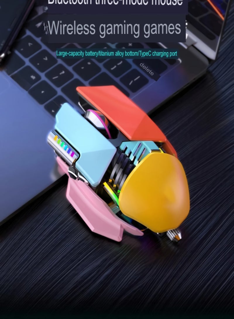 M7 Gaming Mouse, 2.4G Wireless Programmable Bluetooth Mouse, Compact And Lightweight Mechanical Mouse, Sturdy And Durable Programming Computer Mouse, (1pc, Pink) - Image 3