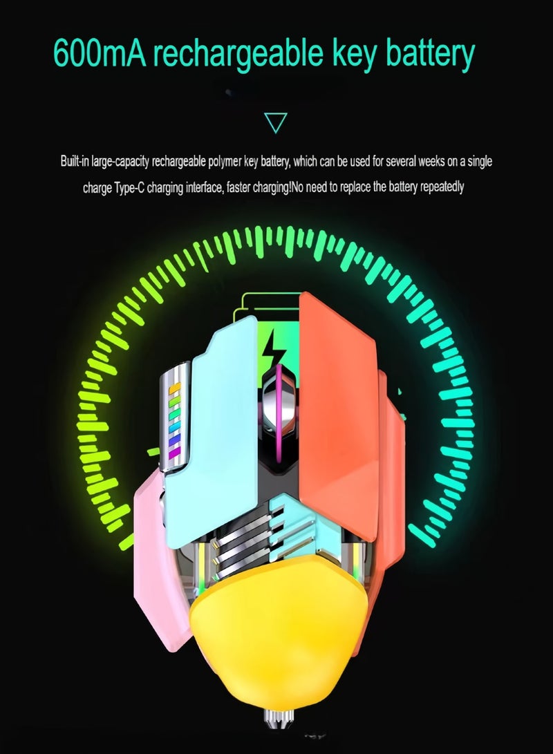 M7 Gaming Mouse, 2.4G Wireless Programmable Bluetooth Mouse, Compact And Lightweight Mechanical Mouse, Sturdy And Durable Programming Computer Mouse, (1pc, Pink) - Image 2