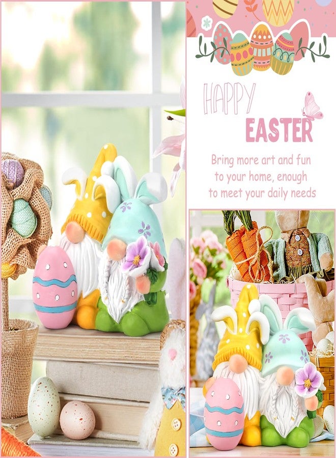 Gocvo Easter Gnomes Decorations Easter Bunny Decor Resin Cute Spring Gnome Figurines for Home Kitchen Ornament (Bunny Gnome) - Image 5
