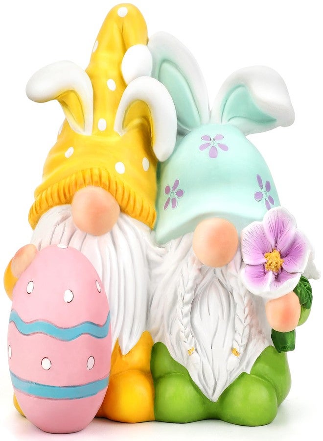 Gocvo Easter Gnomes Decorations Easter Bunny Decor Resin Cute Spring Gnome Figurines for Home Kitchen Ornament (Bunny Gnome) - Image 1