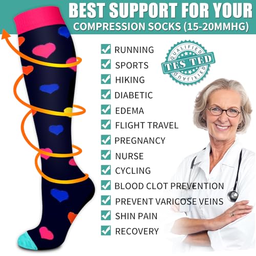 Laite Hebe 3 Pack Compression Sock-Compression Sock For Women and Men Circulation -Best for Running,Athletic Sports - Image 5