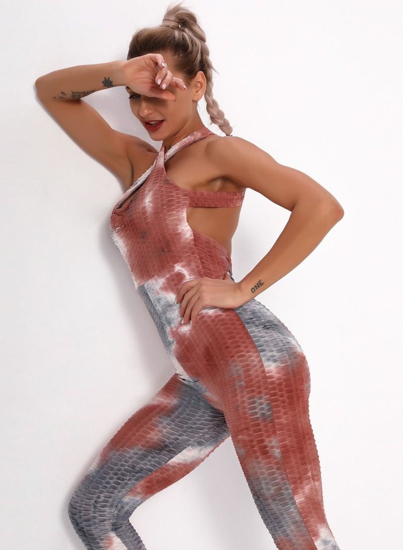 Women Quick Dry Breathable Yoga Jumpsuit Multicolour - Image 1