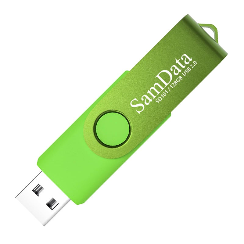 SamData 128GB USB Flash Drives 1 Pack 128GB Thumb Drives Memory Stick Jump Drive with LED Light for Storage and Backup (1 Pack Green) - Image 1