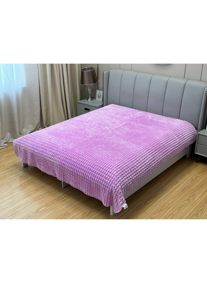 STARGOLD 220x240cm Weighted Comfort Blanket Extra Heavy 1 Ply Winter Throw Blanket Super Soft Embossed Wool Feel Bedding, 10LBS, SG-BLC604