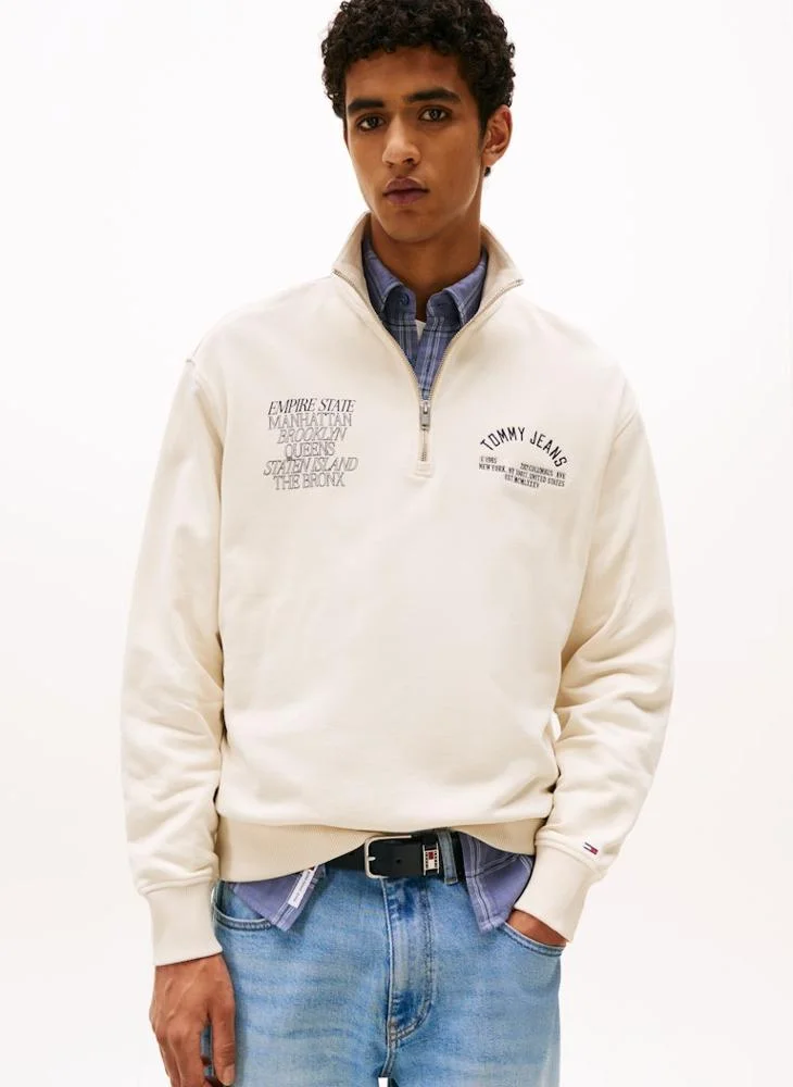 تومي جينز Relaxed Cotton Zip Sweatshirt