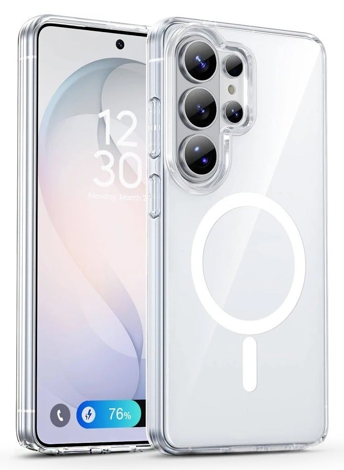 O Ozone Magnetic Case Compatible with Samsung Galaxy S26 Ultra, Compatible with MagSafe Shockproof Military-Grade Protection, Classic Hybrid Phone Case - Clear