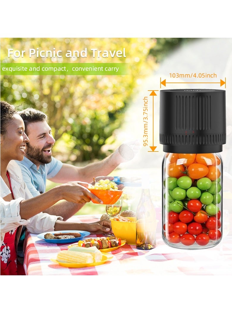 Electric Mason Jar Vacuum Sealer Kit.Portable Rechargeable Mason Jar Vacuum Sealer for Regular Mouth and Wide Mouth Mason Jars.Used for Storage of Freeze Dried Food,Preservation of Food.  - Image 4