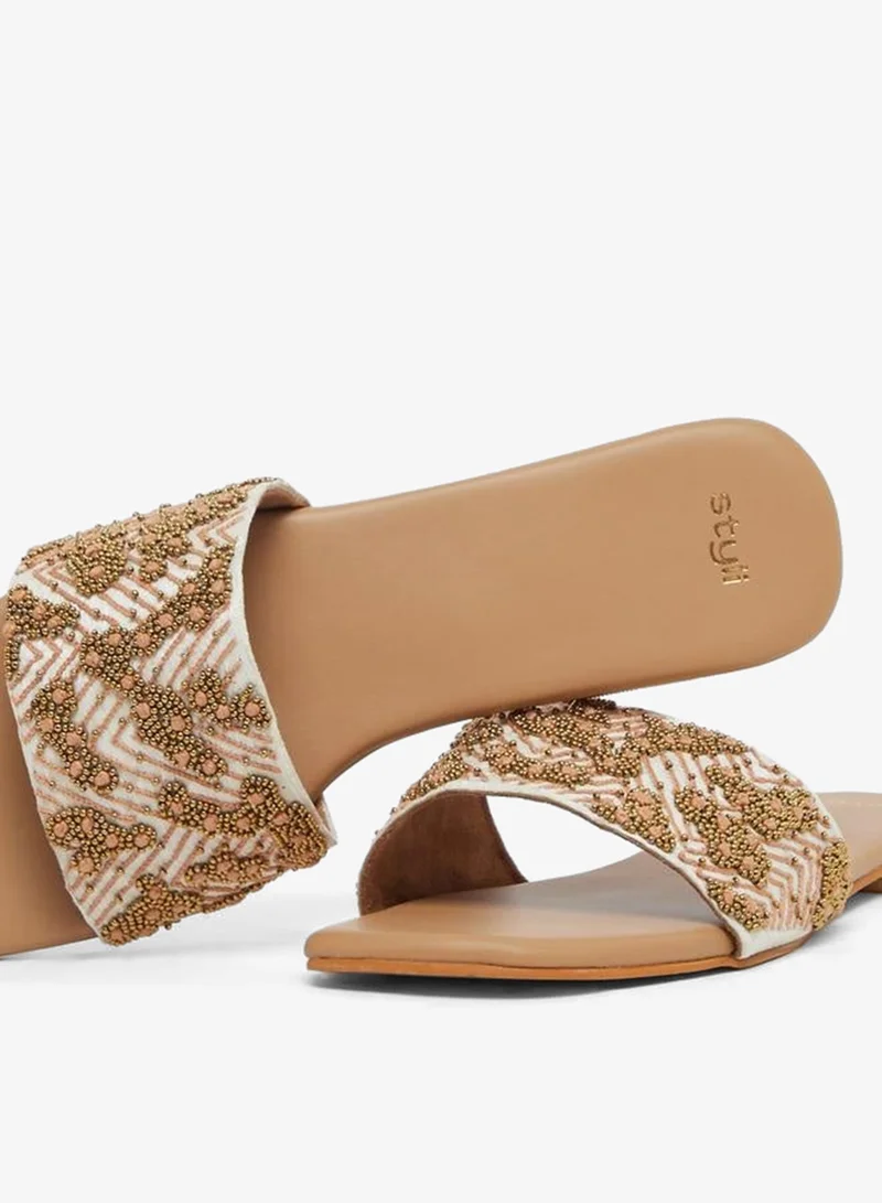 Styli  Embellished Flat Slip-On Sandals for Women | Best Price UAE
