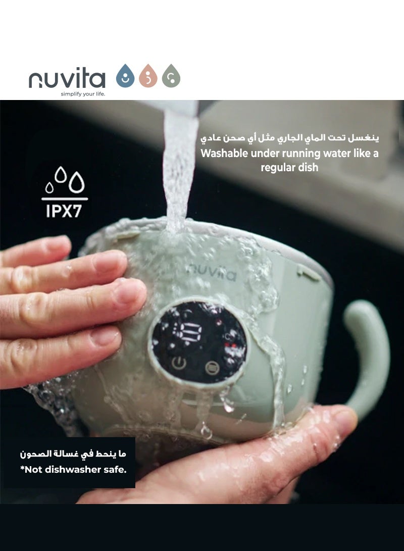 نوفيتا سخان طعام الأطفال القابل لإعادة الشحن Pappa'n'Go | محمول ومقاوم للماء | 4 إعدادات حرارة | يحافظ على الطعام دافئًا لمدة 5 ساعات | حوض داخلي من الفولاذ المقاوم للصدأ | قاعدة غير قابلة للانزلاق | سعة 470 مل - Image 5