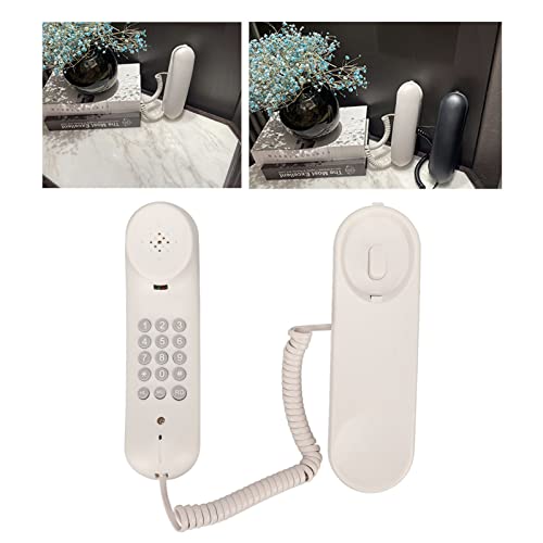 GUPE Landline Corded Telephone, Clear Sound Sensitive Wall Telephone Plug and Play Redial Big Buttons for Hotel for Office (White) - Image 2
