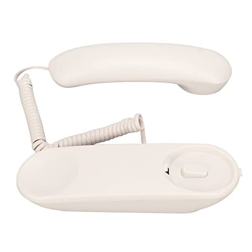 GUPE Landline Corded Telephone, Clear Sound Sensitive Wall Telephone Plug and Play Redial Big Buttons for Hotel for Office (White) - Image 4