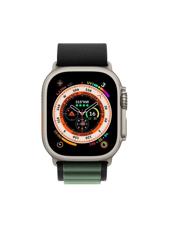 vesus apple Watch Alpine Loop Band 49mm/45mm/44mm Nylon woven Sport strap compatible with iwatch series 8/ultra/7/SE/6/5/4/3/2/1 Green/Black - Image 2