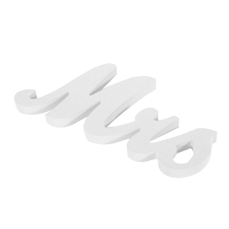 Adeeing Mr and Mrs Signs Wedding Sweetheart Table Decorations, Wooden Freestanding Letters for Photo Props, Rustic Anniversary Wedding Shower Gift (White) - Image 4