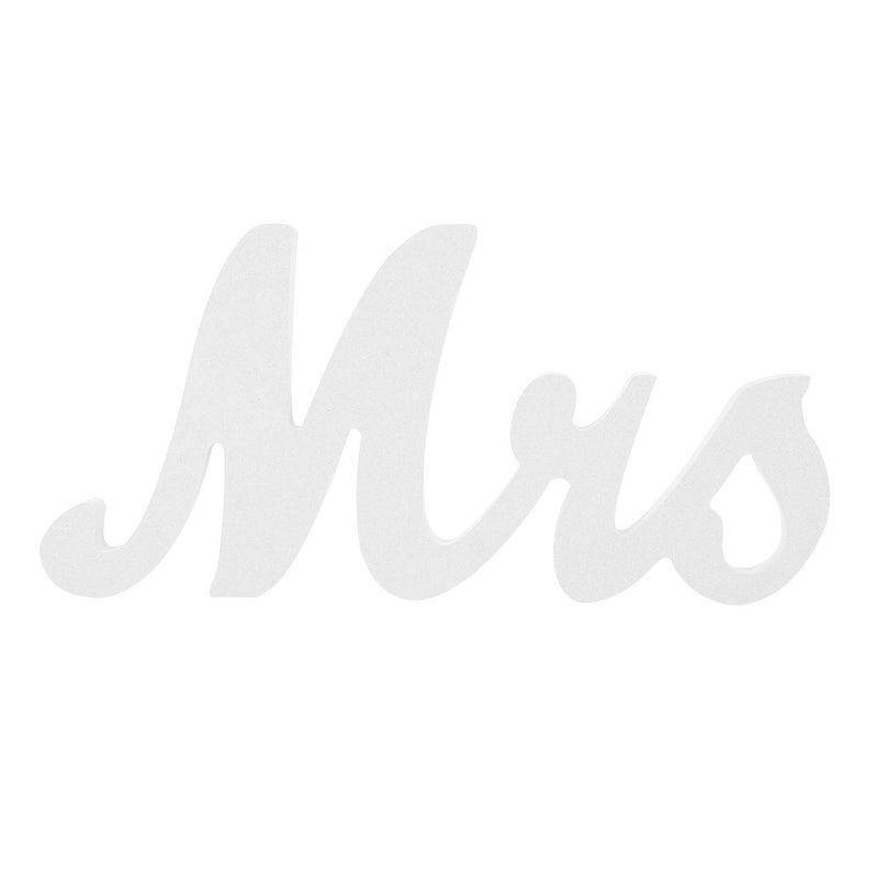 Adeeing Mr and Mrs Signs Wedding Sweetheart Table Decorations, Wooden Freestanding Letters for Photo Props, Rustic Anniversary Wedding Shower Gift (White) - Image 3
