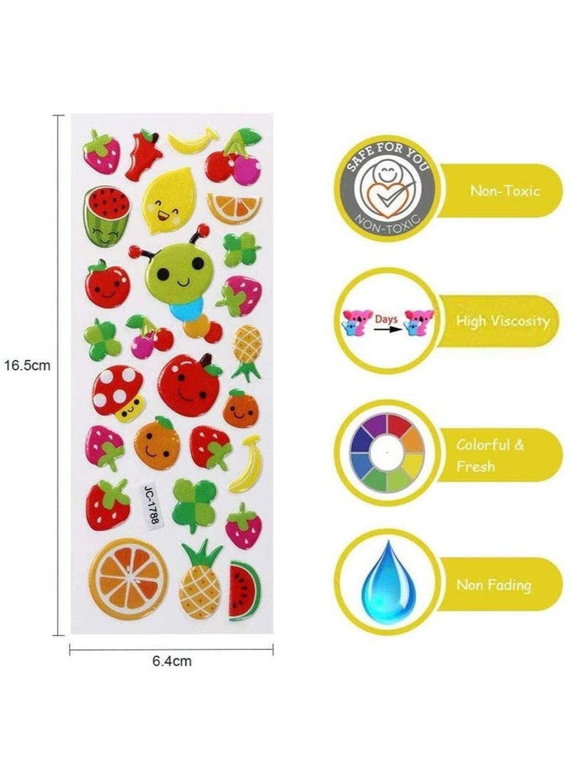 Mumoo Bear 3D Stickers for Kids Puffy Stickers 550+ Children Stickers 22 Variety Sheets for Rewarding Gifts, Scrapbooking Including Animals, Fish, Dinosaurs, Numbers, Fruits, Trucks, Butterfly and More  - Image 4