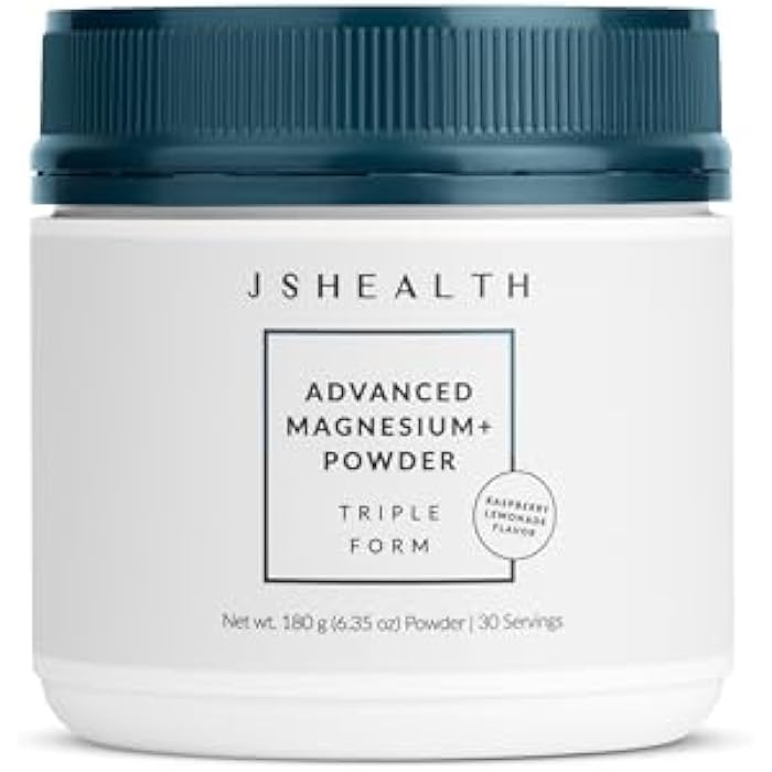 JSHealth Magnesium Powder for Sleep. 400mg Triple-Form Glycinate, Citrate, Amino Acid Chelate. Raspberry Lemonade. By Nutritionist Jessica Sepel (30 Servings) - Raspberry Lemonade - Image 1