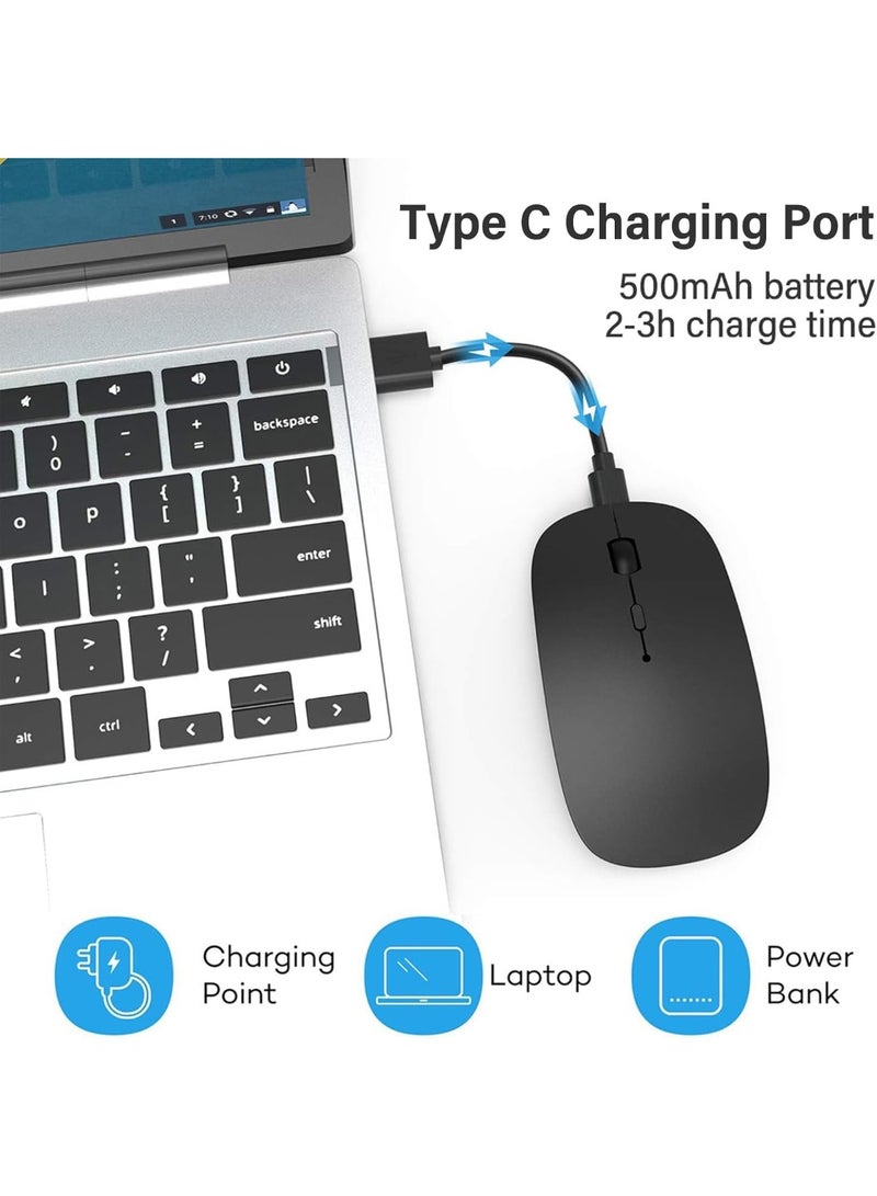 Wireless USB-C Travel Mouse for MacBook Air/Pro – Silent Bluetooth Mouse with USB-C Adapter – Compatible with Surface Pro - Image 3