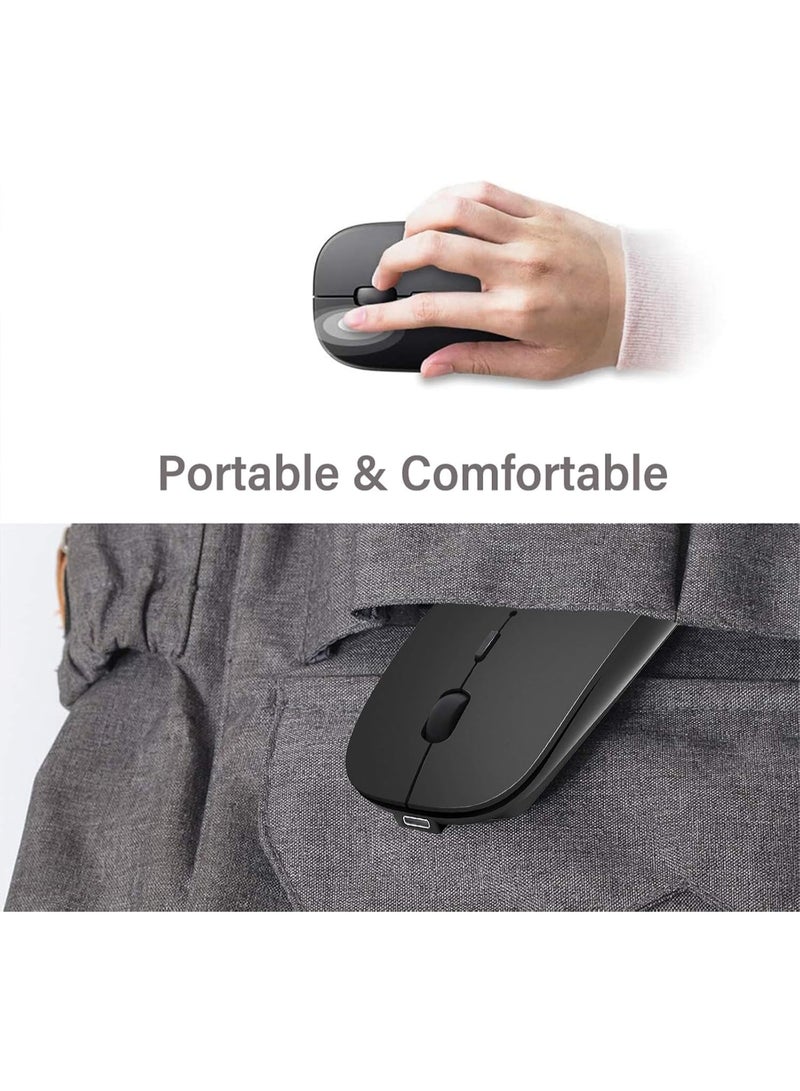 Wireless USB-C Travel Mouse for MacBook Air/Pro – Silent Bluetooth Mouse with USB-C Adapter – Compatible with Surface Pro - Image 2
