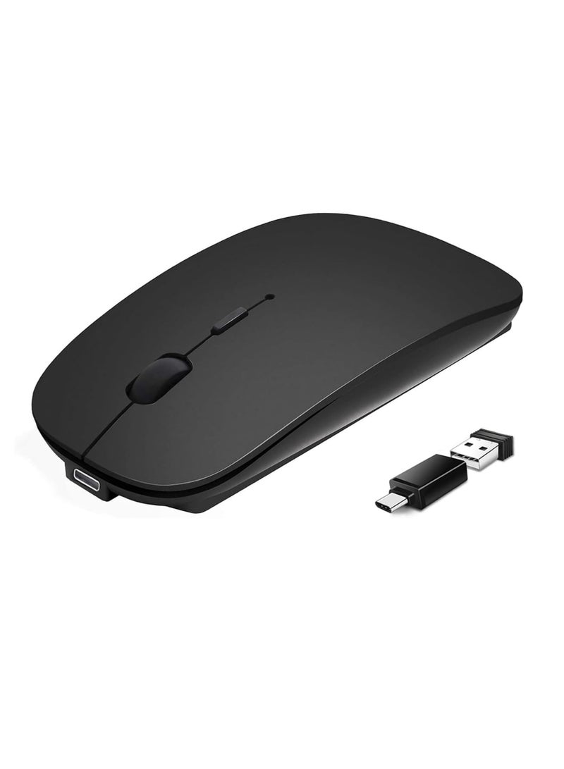 Wireless USB-C Travel Mouse for MacBook Air/Pro – Silent Bluetooth Mouse with USB-C Adapter – Compatible with Surface Pro - Image 1