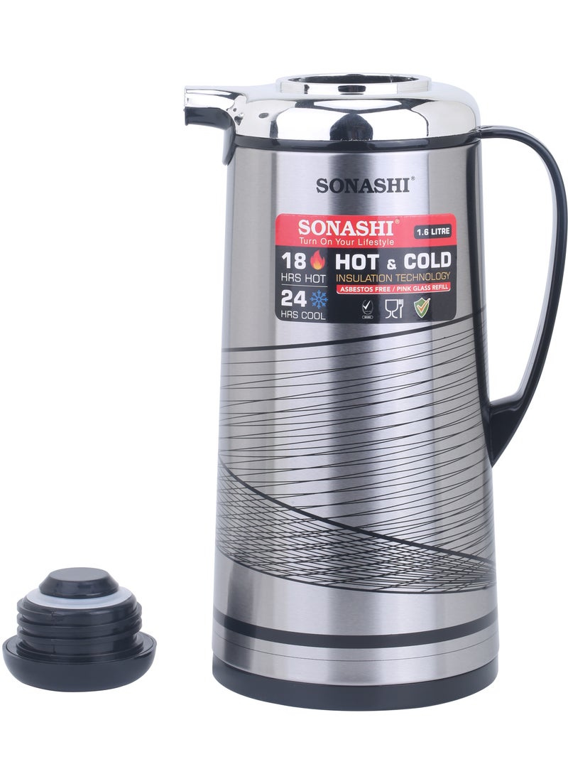SONASHI 1.9L Vacuum Flask for Hot & Cold Beverages | Portable Thermos for Keeping Hot/Cold 18 & 24 Hours Retention | Easy to Clean | Ideal for Outings | Thermos/Vacuum Flask SVF-1900  - Image 4