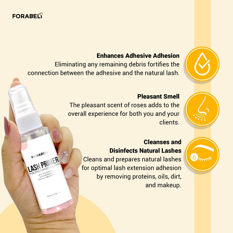 Forabeli بخاخ برايمر للرموش من فورا بيلي 50 مل - احترافي، تحضير أسرع لثبات رموش ممتازة - Image 5