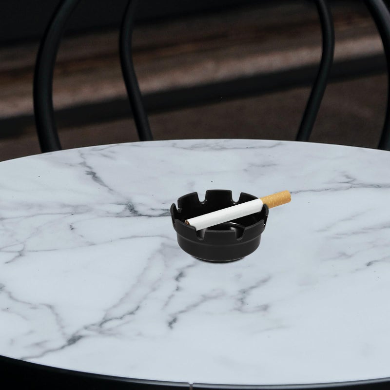 Retro Black Ashtray Set 4 Inch Diameter 3 Pack Indoor Outdoor Travel - Image 4