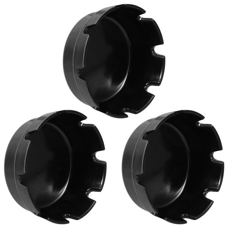 Retro Black Ashtray Set 4 Inch Diameter 3 Pack Indoor Outdoor Travel - Image 2