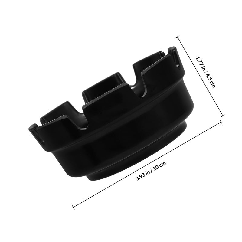 Retro Black Ashtray Set 4 Inch Diameter 3 Pack Indoor Outdoor Travel - Image 3