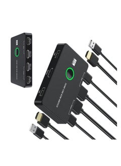 KASTWAVE KVM Switch, KVM Switch 1 Monitors 2 Computers, KVM Switches HDMI for 2 Computers Share 1 Monitor, Supports 4K @60 Hz, 2 HDMI Cables and 2 USB Cables Included  - Image 1