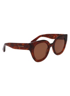 Longchamp Women's UV Protection Round Shape Acetate Sunglasses LO750S-237-4923 - Lens Size: 49 - Textured Brown  - Image 3