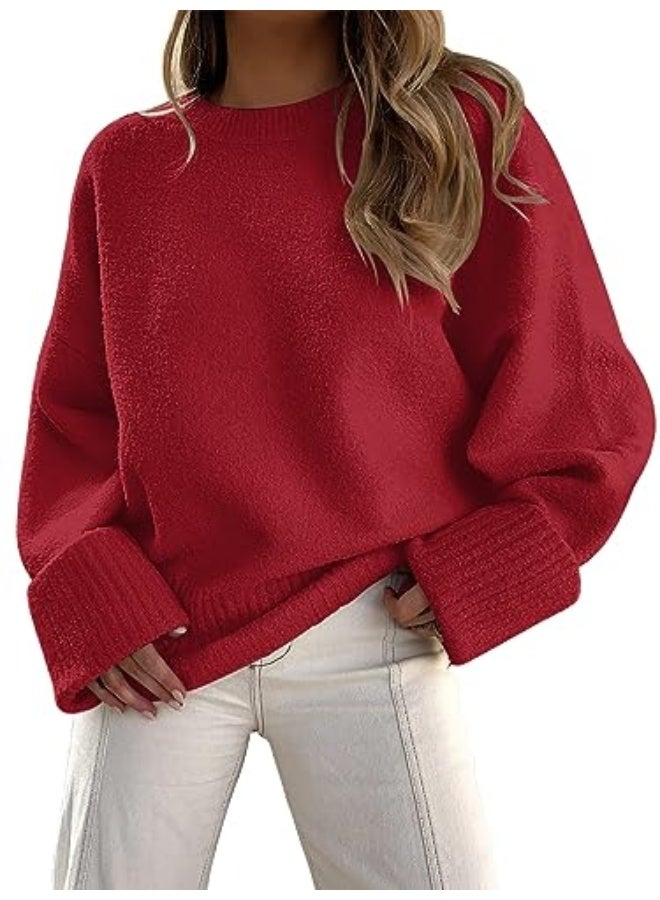 NIBEMINENT Women's Oversized Sweaters Fuzzy Chunky Warm Pullover Sweater - Image 1