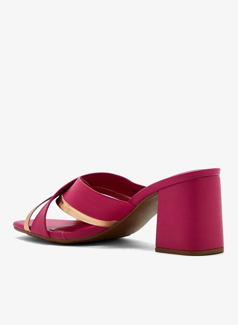 Beira Rio Magenta Block Heel Sandals for Women – Stylish Ladies Heels Sandals for Everyday Wear for Women | Best Price UAE