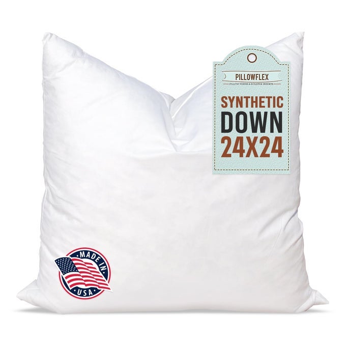 SYNTHETIC DOWN PILLOW INSERT 24X24 DOWN ALTERNATIVE LARGE EURO PILLOW SQUARE ULTRA SOFT THROW EURO BED SHAM 1 DECORATIVE FORM