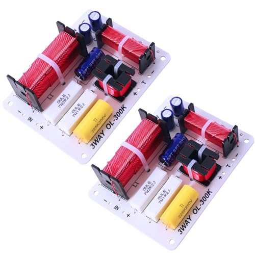 AICARS 2 Pcs 3-Way HiFi Speaker Frequency Divider, 180W Audio Crossover Filter for Professional or Home Use - Image 1