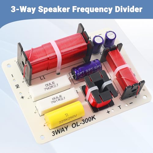 AICARS 2 Pcs 3-Way HiFi Speaker Frequency Divider, 180W Audio Crossover Filter for Professional or Home Use - Image 2