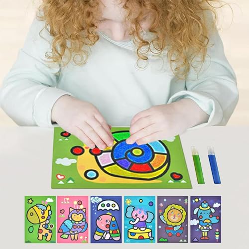 TINY TOYS CO DIY Art & Craft Kits for Boys/Girls 4-8years Old Mess Free No Glue,No Scissors Art Kits, Fun Activity Drawing for Child (SANDART KIT) - Image 2