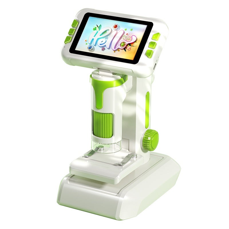 Kids Microscope: 12.5*17*26CM Gray, 1600X HD Magnification - Portable Lightweight With Lanyard, Adjustable LED Lighting, Rechargeable Battery, Complete Accessory Set For Kids Science Exploration & Edu - Image 5