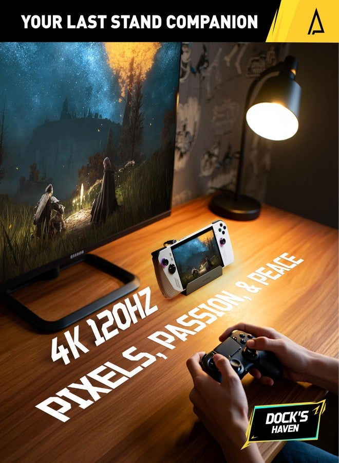 Maxonar 6 in 1 Loot Docking Station (Hyper-Grip, HDMI 2.1, 4K@120Hz) for ASUS ROG Ally X/Steam Deck OLED/Legion Go/MSI Claw with HDMI 2.1, 3*USB-A 3.0, 1000Mbps Ethernet, 100W USB-C Charge - Image 3