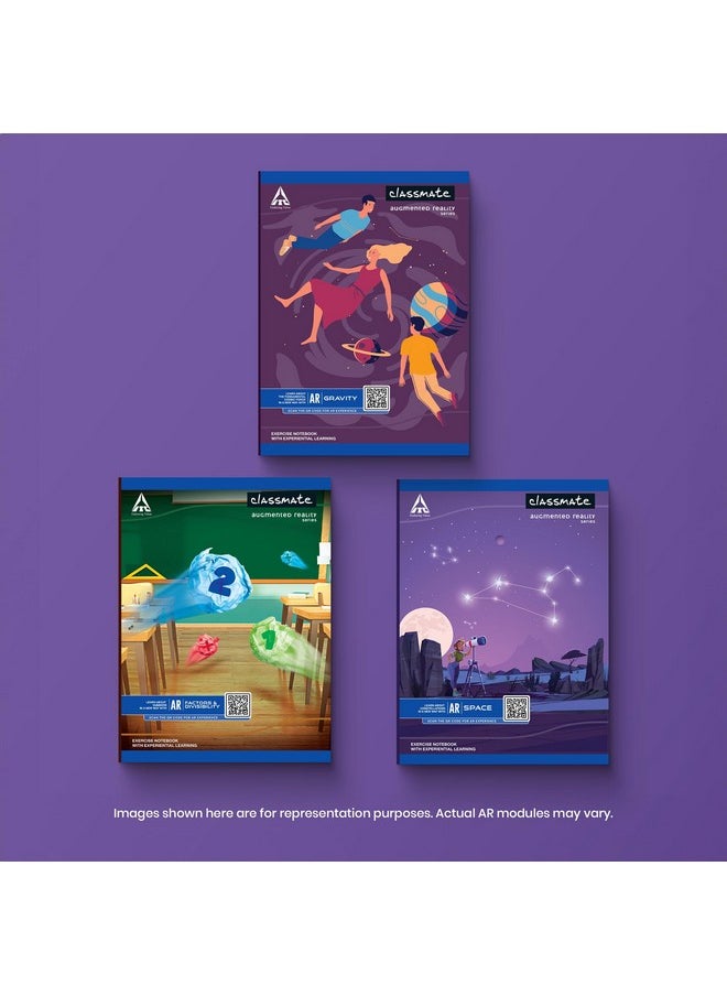 classmate Classmate Augmented Reality Notebooks - 140 Pages | Pack of 3 Long Size Unruled Notebooks for School Students | Immersive AR Learning Experience | 29.7cm x 21.0cm | Unruled AR Notebook  - Image 4