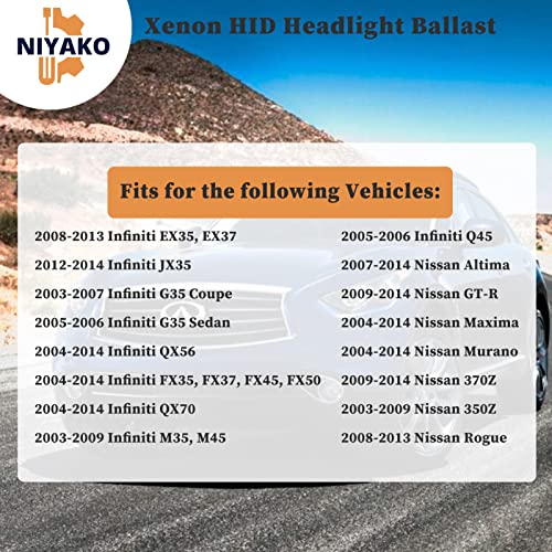 Niyako Xenon HID Ballast Headlight Control Unit with Ignitor Replacement# 28474-89904 28474-89907 28474-8991A NZMNS111LANA NZMNS111LBNA Fit 2003-2014 Altima - Image 3