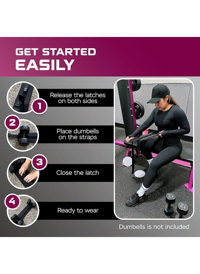 Exercise Hip Thrust Belt for Weights with Exercise Sliders for Working Out - Dumbbell Strap for Hip Thrust & Gliders for Exercising - Glute Bridge Weight Belt & Core Sliding