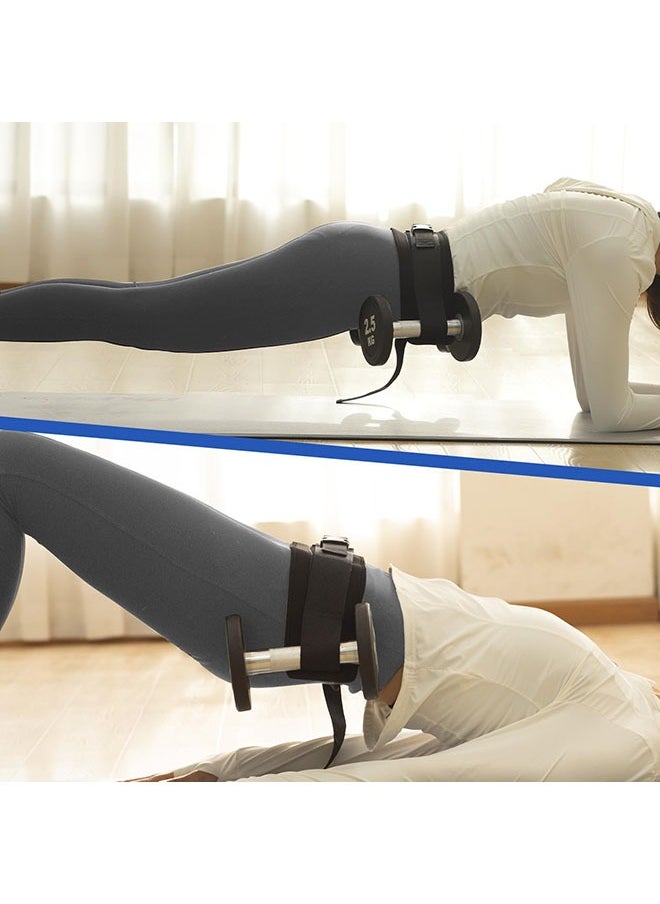 Exercise Hip Thrust Belt for Weights with Exercise Sliders for Working Out - Dumbbell Strap for Hip Thrust & Gliders for Exercising - Glute Bridge Weight Belt & Core Sliding