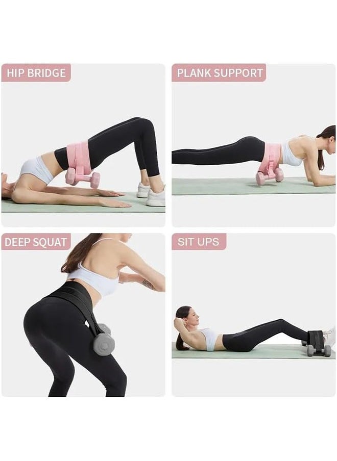 Exercise Hip Thrust Belt for Weights with Exercise Sliders for Working Out - Dumbbell Strap for Hip Thrust & Gliders for Exercising - Glute Bridge Weight Belt & Core Sliding