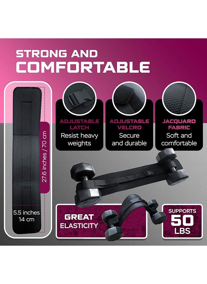 Exercise Hip Thrust Belt for Weights with Exercise Sliders for Working Out - Dumbbell Strap for Hip Thrust & Gliders for Exercising - Glute Bridge Weight Belt & Core Sliding