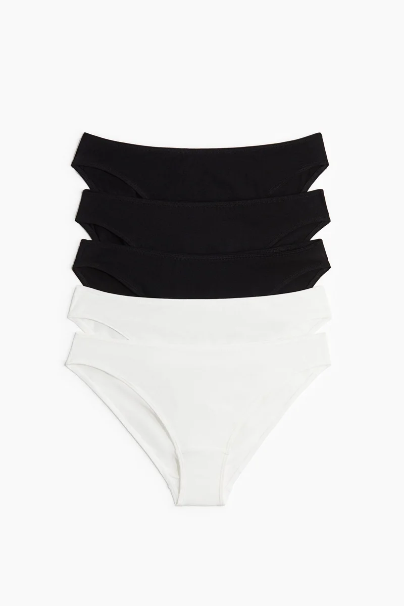 اتش اند ام سروال داخلي من القطن- عبوة من 5 قطع