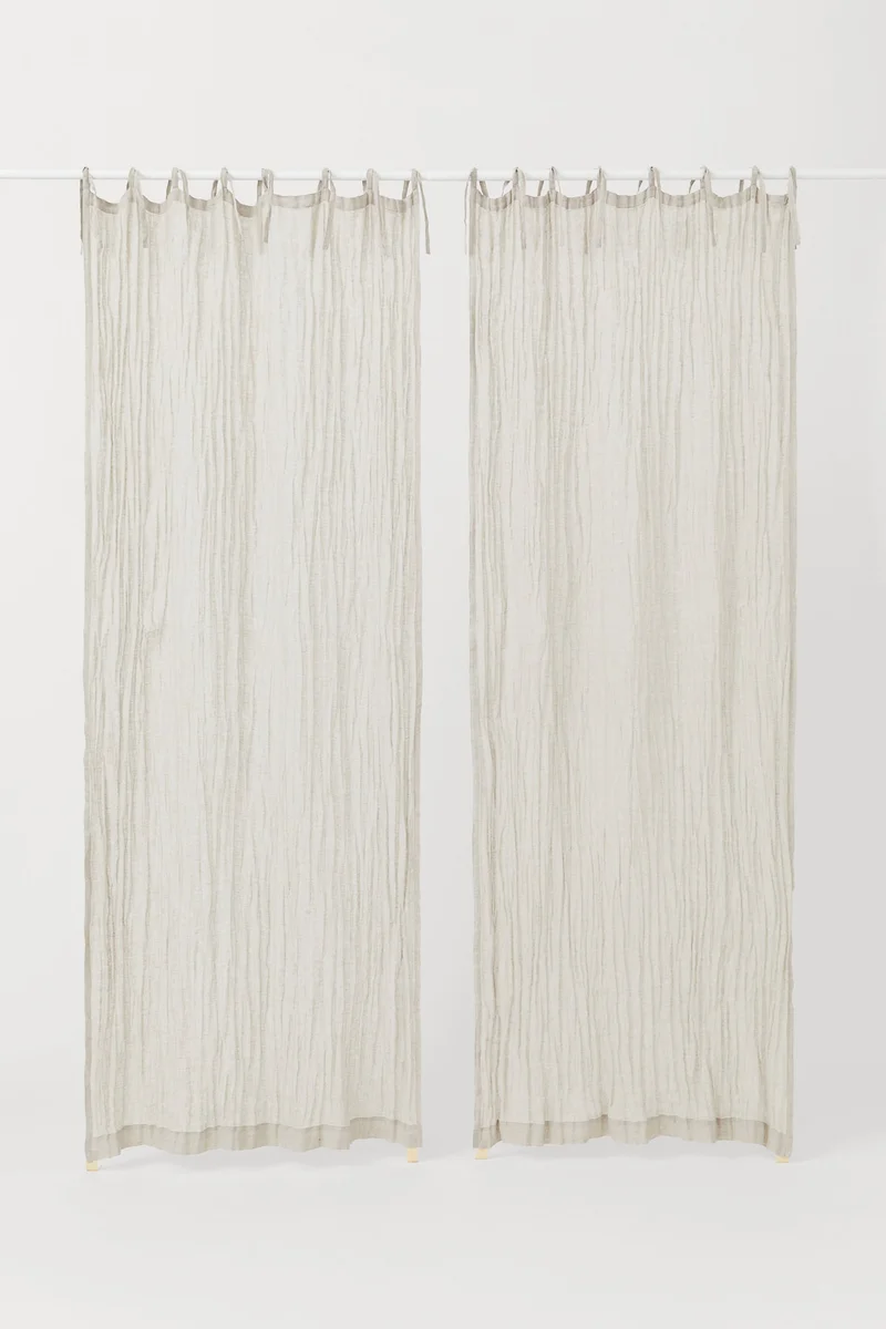 H&M 2-Pack Linen Curtain Lengths