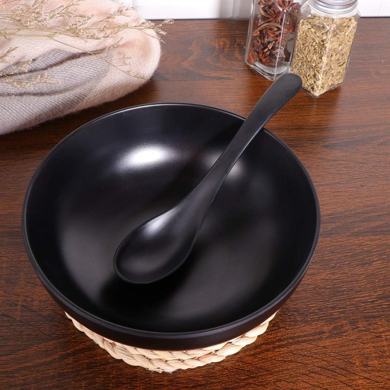 MaGiLL Coffee Bar 6pcs Asian Soup Spoons Korean Japanese Soup Spoons Rice Pho Ramen Noodle Soup Spoons Chinese Won Ton Soup Spoon Melamine Spoon fo Home Kitchen Restaurant Coffe - Image 4